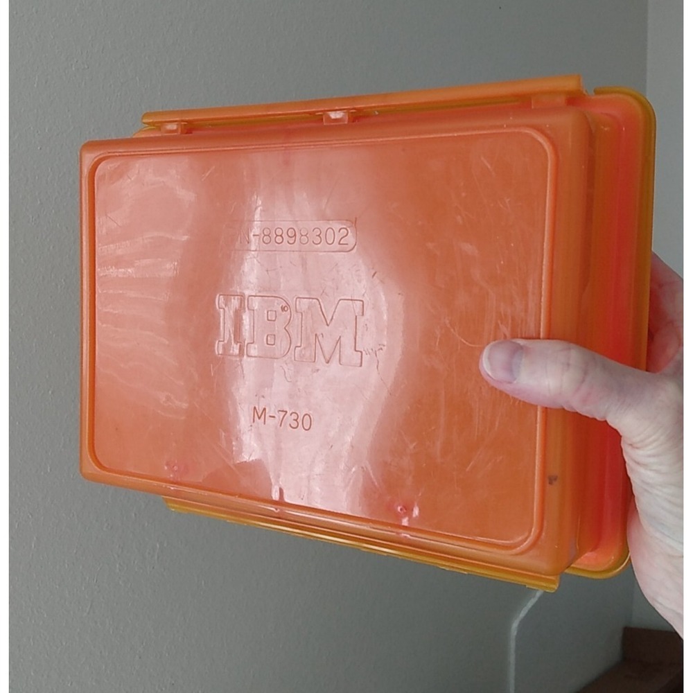 Vintage IBM Plastic Box Computer Storage Orange Rare - Picture 3 of 15